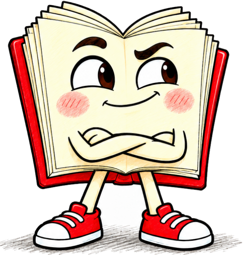 Rocco, the serious book from Try Not to Laugh, arms crossed with a smug grin
